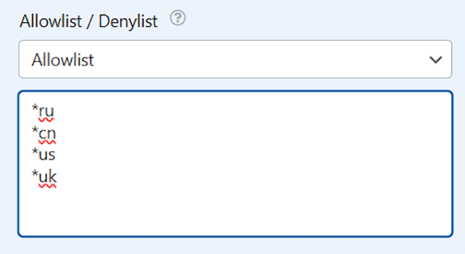 Add Allowlist and Denylist rules in WPForms Add Allowlist and Denylist rules in WPForms