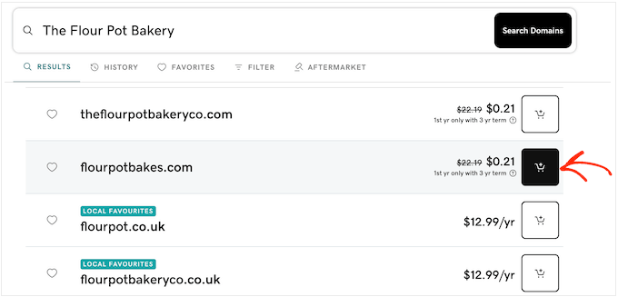 Adding web addresses to your shopping cart