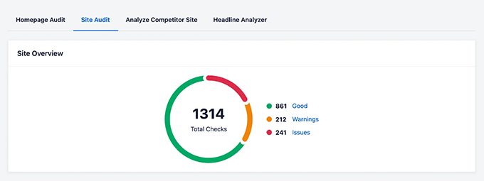 AIOSEO umfassendes Site Audit Tool