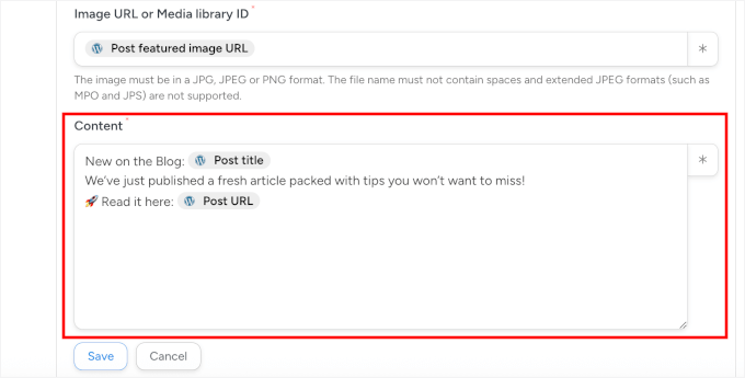 Publish post with an image in LinkedIn content details