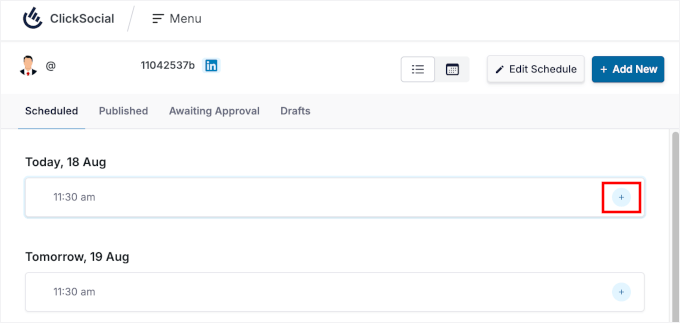 Add a WordPress post to schedule