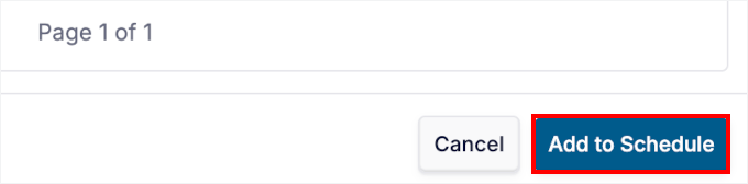 The Add to Schedule button