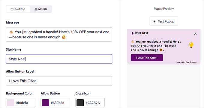 PushEngageでプッシュ通知を作成する