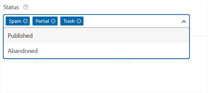Delete form entries based on status in WPForms