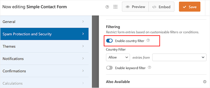Enable Country Filter in WPForms Enable Country Filter in WPForms
