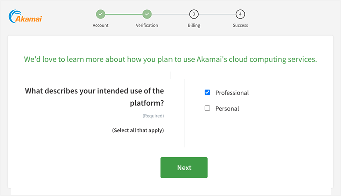 Linode account verification