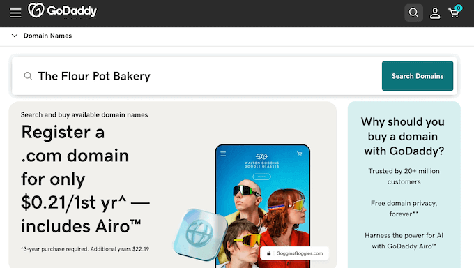 How to find your dream domain name using GoDaddy 