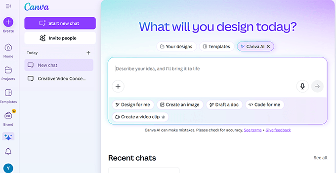 Canva AIを使用して画像を生成および編集する
