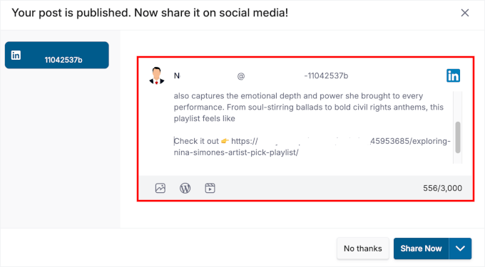 ClickSocial auto-share popup