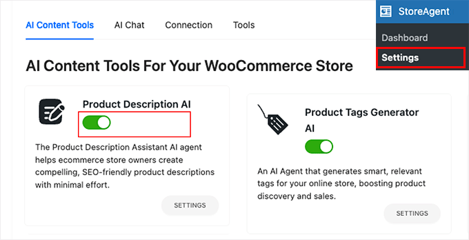 Activate Product Description AI agent in StoreAgent Activate Product Description AI agent in StoreAgent