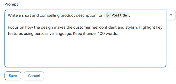 Add a prompt for OpenAI to follow Add a prompt for OpenAI to follow