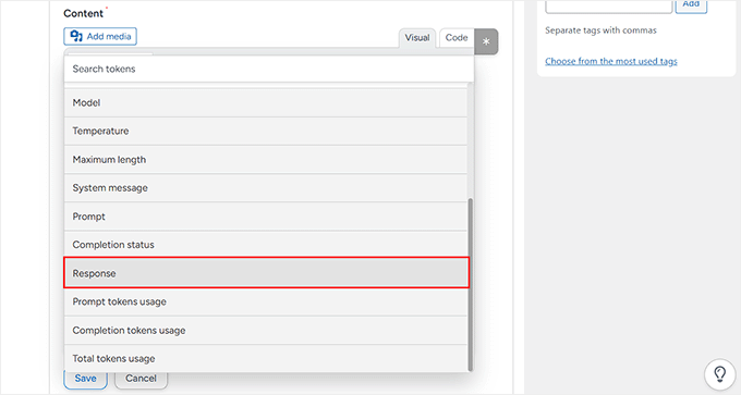 Add response in the content field in Uncanny Automator Add response in the content field in Uncanny Automator