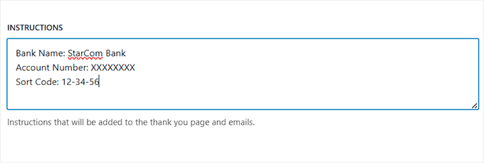 Add your bank info for customers in WooCommerce