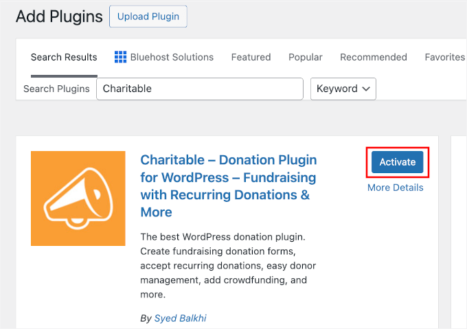 Installing the Charitable plugin Installing the Charitable plugin