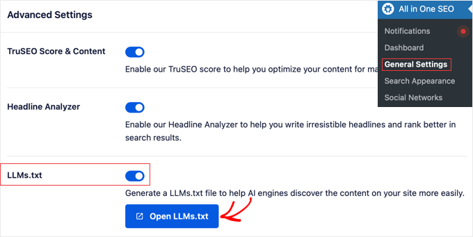 Enable llms.txt file on your WordPress site