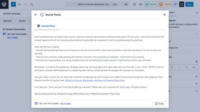Hur man automatiskt genererar innehåll för dina sociala profiler med AIOSEO Hur man automatiskt genererar innehåll för dina sociala profiler med AIOSEO