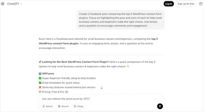 Ett exempel på ett konversationsbaserat GPT-gränssnitt Ett exempel på ett konversationsbaserat GPT-gränssnitt