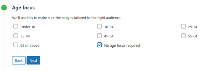 Choose age group for your product in StoreAgent Choose age group for your product in StoreAgent