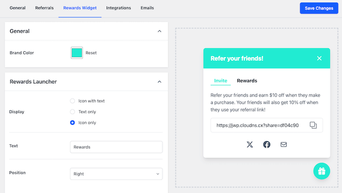 Customizing the referral widget to match your branding 