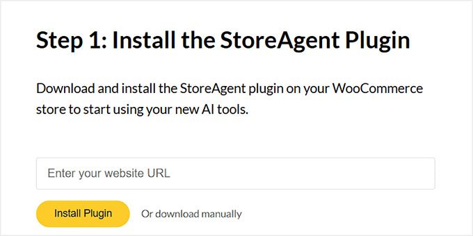 Enter website URL to connect StoreAgent with your website Enter website URL to connect StoreAgent with your website