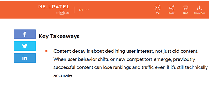 "Answer first"-metoden tillämpad i en artikel på Neil Patels webbplats "Answer first"-metoden tillämpad i en artikel på Neil Patels webbplats