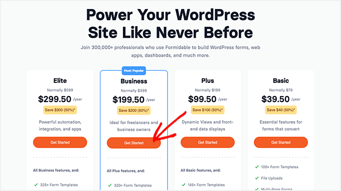 Prezzi di Formidable Forms