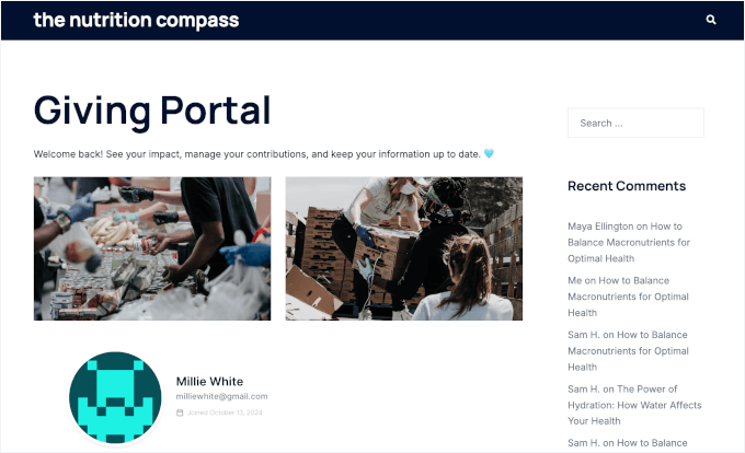 Live donor portal created with Charitable Live donor portal created with Charitable