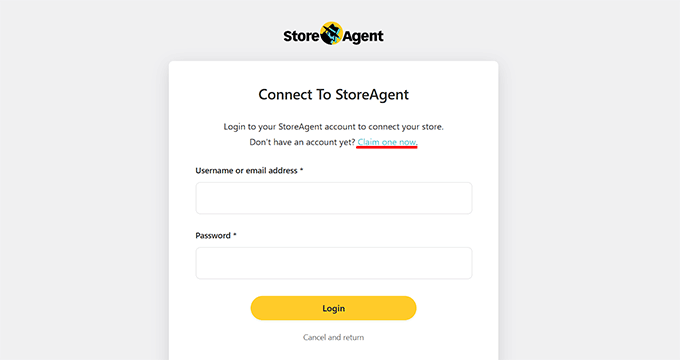 Log in to your StoreAgent account Log in to your StoreAgent account