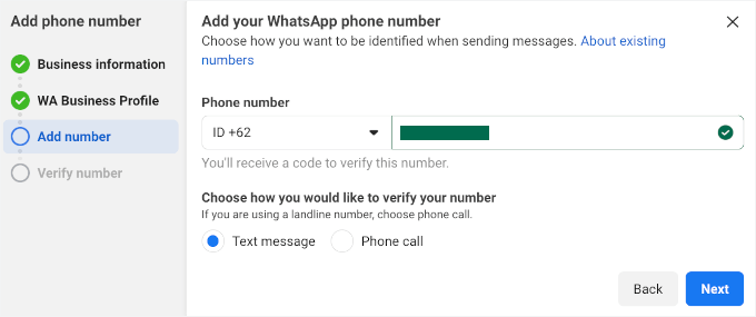 Saisie de votre numéro de téléphone