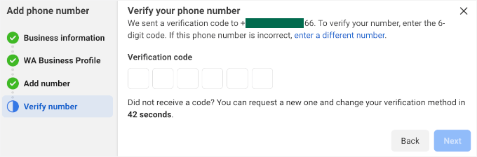Vérification du numéro de téléphone