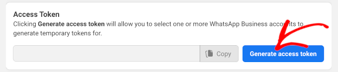 Génération d'un jeton d'accès temporaire