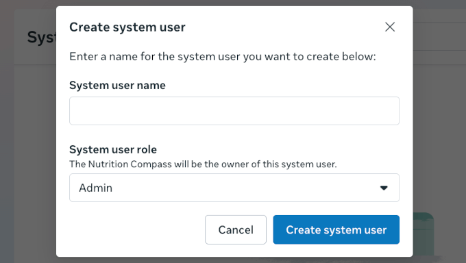 Créer un nom d'utilisateur système et un rôle