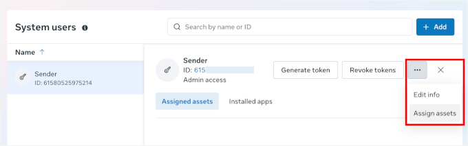 Attribution d'actifs dans Meta