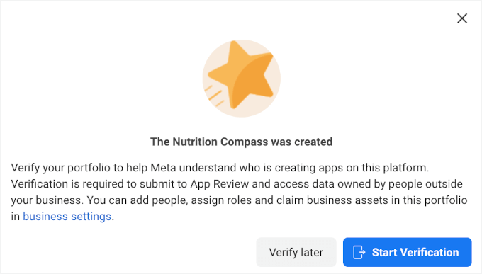 Cliquez sur le bouton Démarrer la vérification