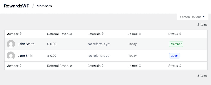 Viewing the analytics for your refer a friend program for WordPress