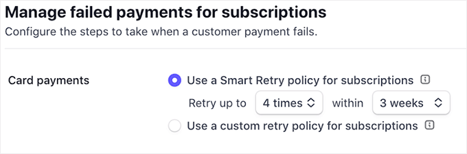 Retry after a failed transaction