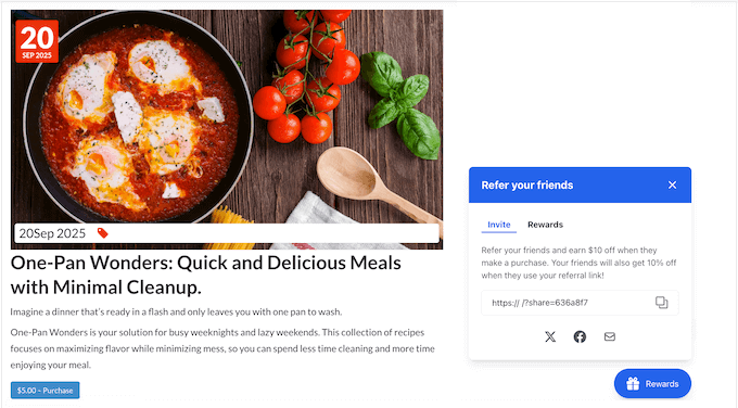 An example of a WooCommerce rewards program