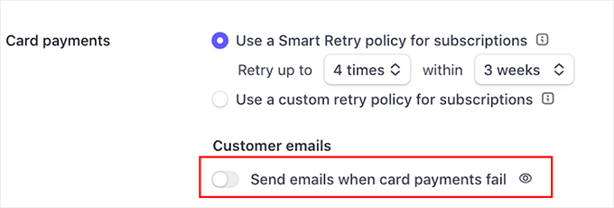 Send a customer email upon failed transaction