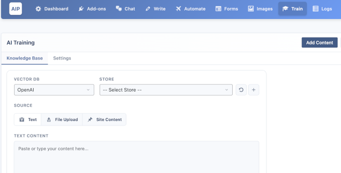 Train AI on your data
