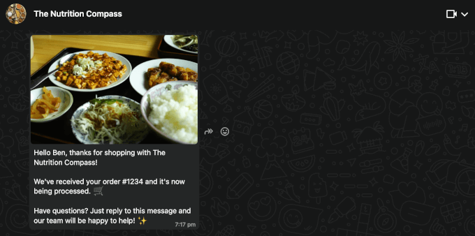 Nouvelle notification de commande de Wawp