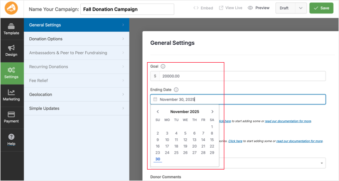 WP Charitable Campaign Settings