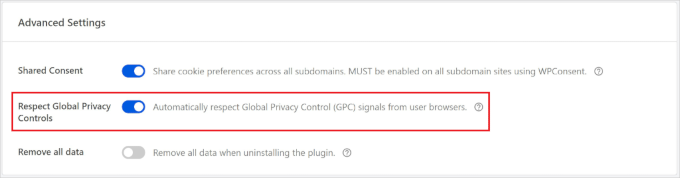 WPConsent global privacy control