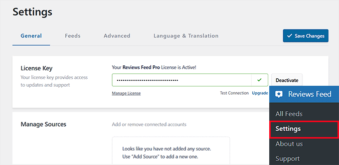 Add license key for your reviews feed plugin Add license key for your reviews feed plugin