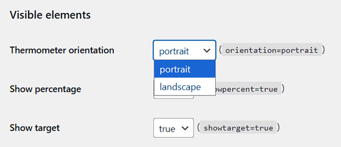 Configure your fundraising thermometer orientation