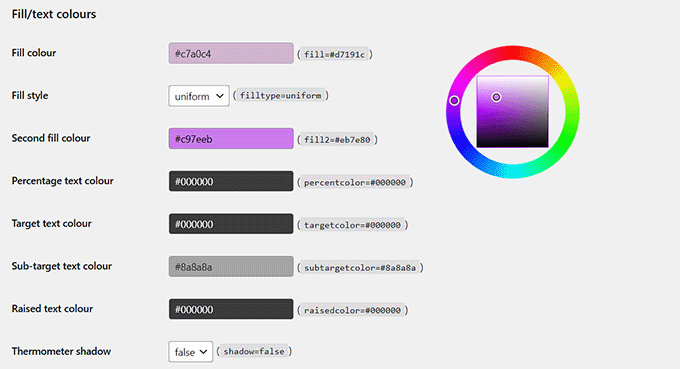 Customize colors for your fundraising thermometer