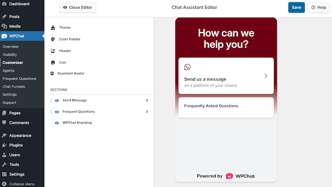Changing the color scheme on your real-time chat window 