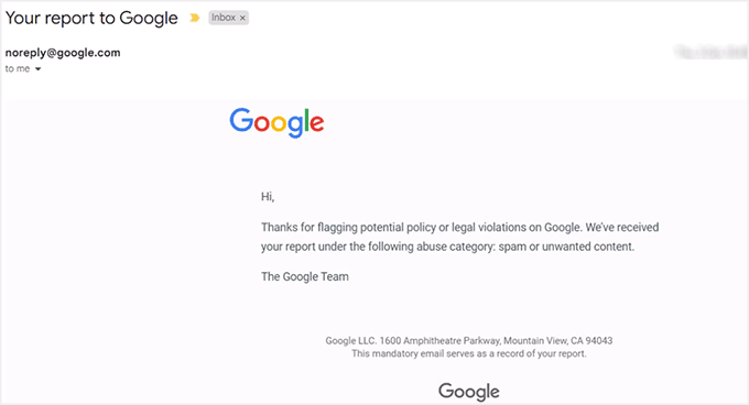 Email about assessing Google review Email about assessing Google review