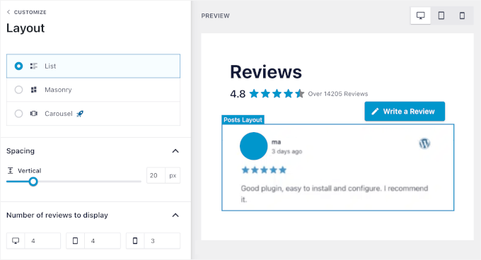 WordPress org reviews layout WordPress org reviews layout