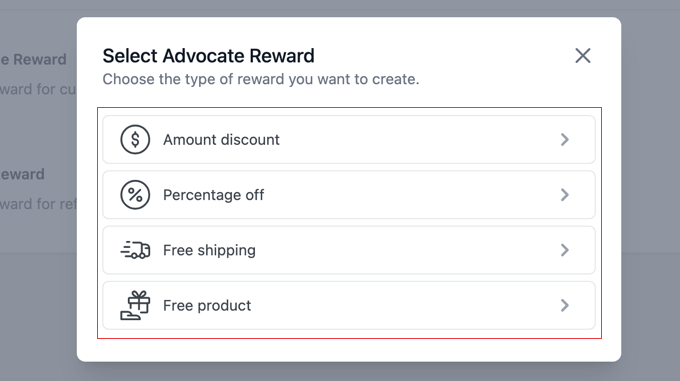 Selecting a Reward Type in RewardsWP Selecting a Reward Type in RewardsWP
