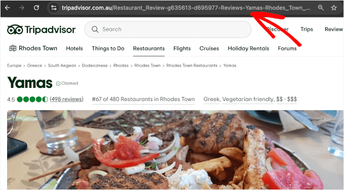 TripAdvisor URL example